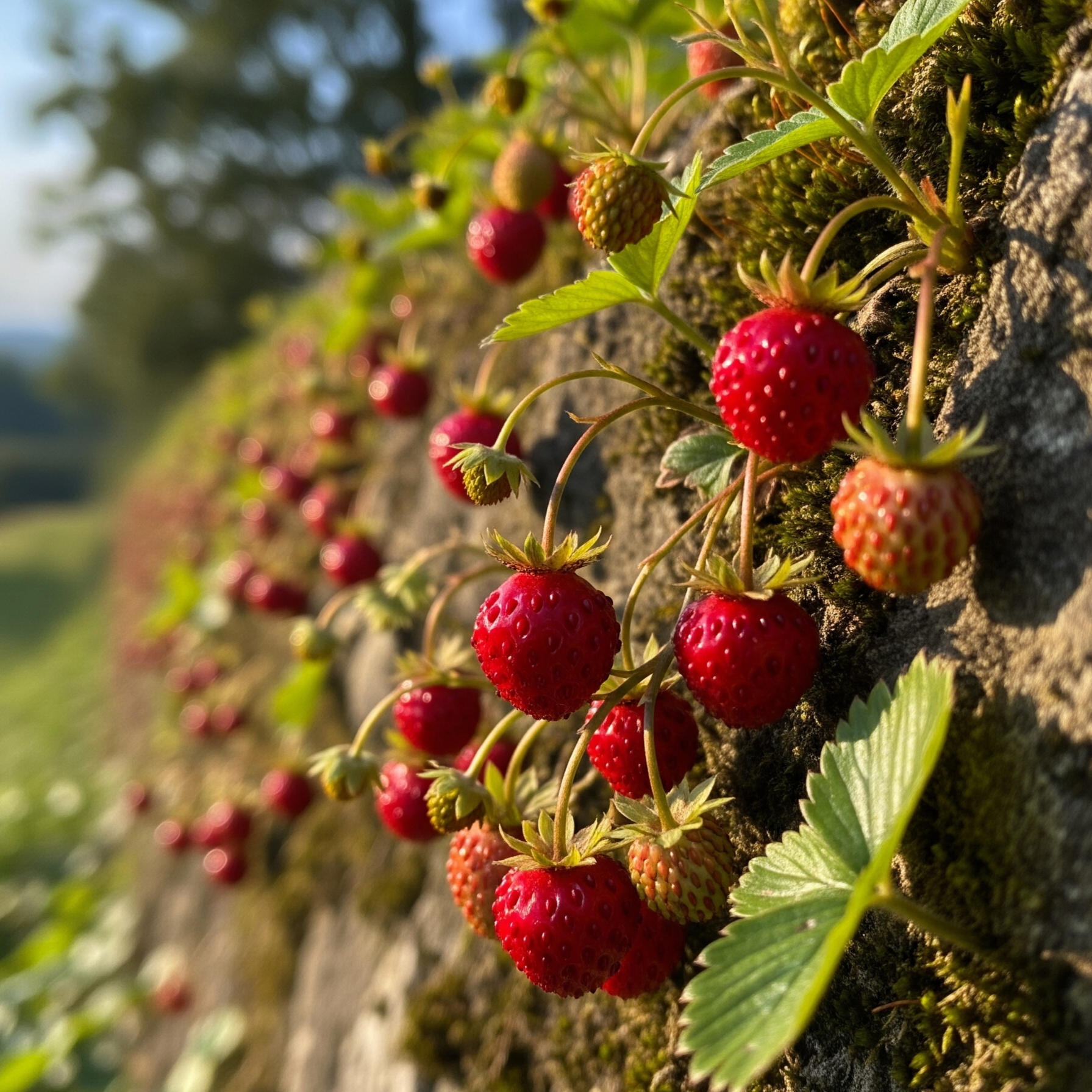 10 Semi di Fragole Rampicanti - Semi Freschi, Alta Germinabilità, No-GMO