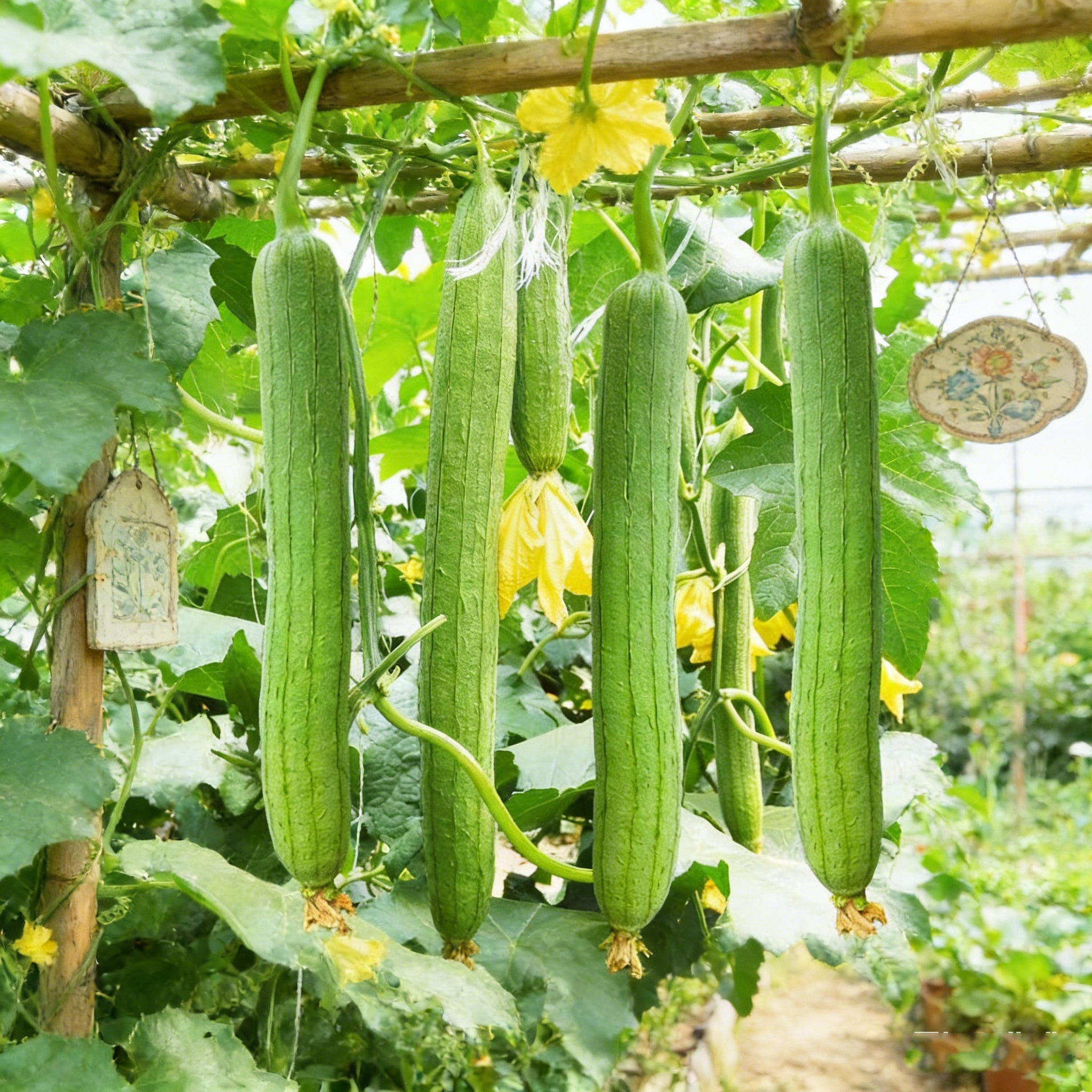 10 Semi di Zucca Luffa - Semi Freschi, Alta Germinabilità, No-GMO