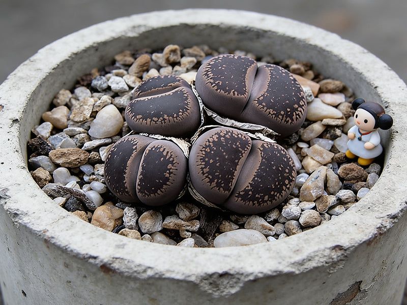 10 Semi di Lithops Aucampiae Red Black - Semi Freschi, Alta Germinabilità, No-GMO